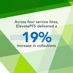Across four service lines, ElevatePFS delivered a 19% increase in collections.